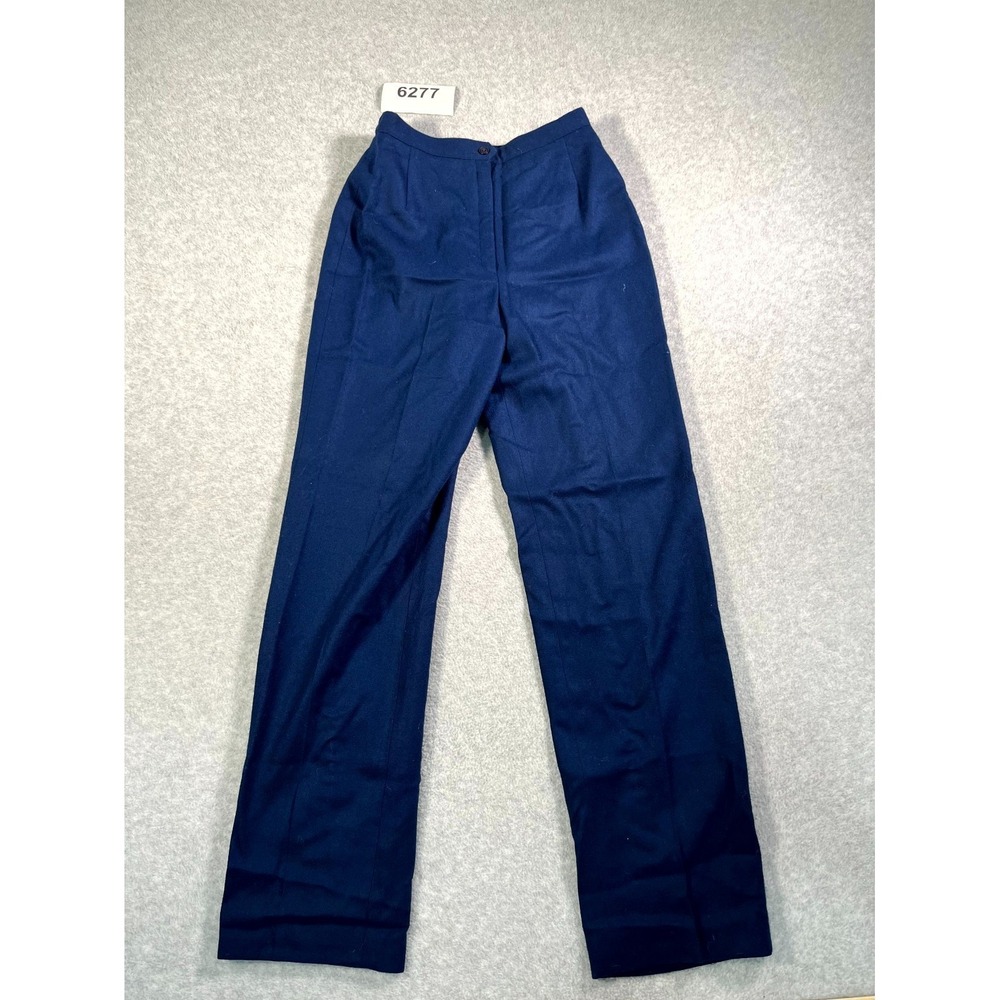 Personal Dress‎ Pants Womens 7 Blue Pure Wool Flat Front Straight Leg Formal